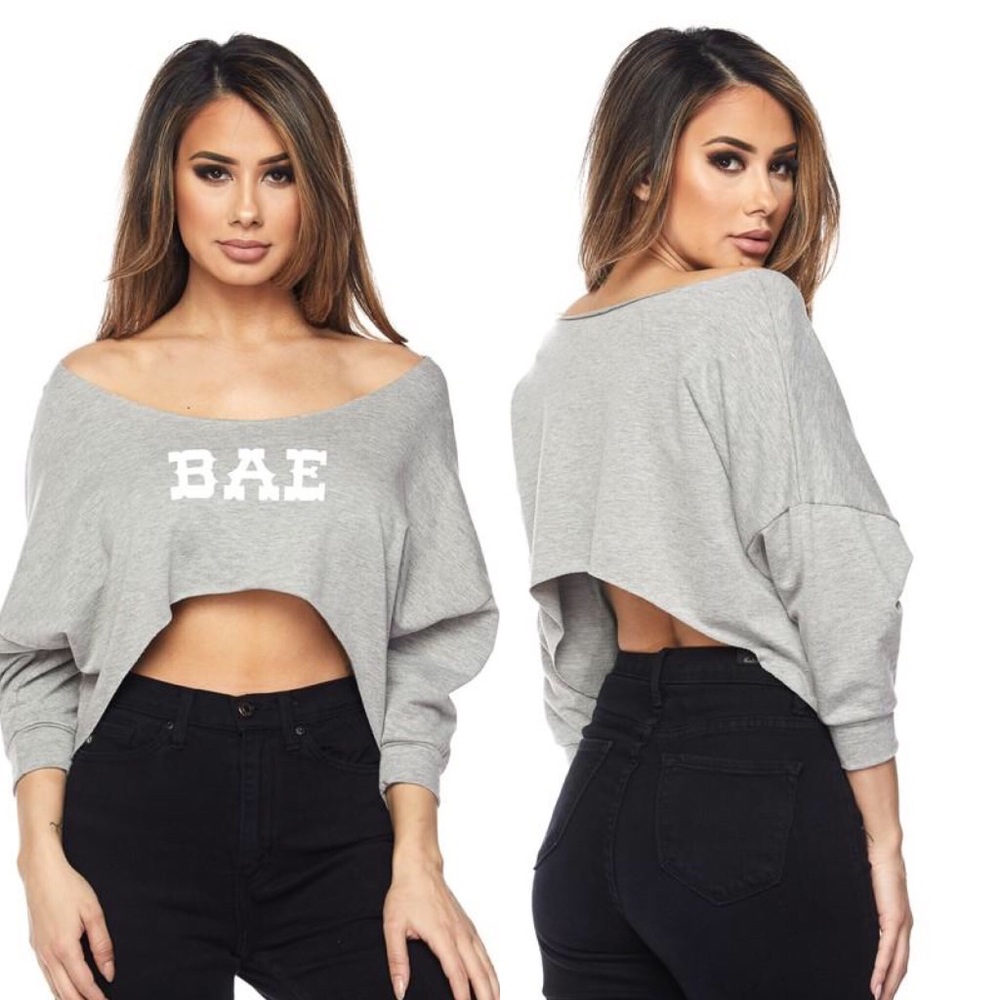 Grey Bae Knit Crop Top